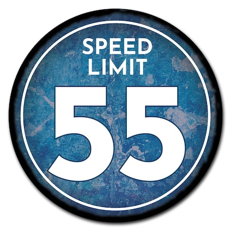 Speed Limit 55 Circle Corrugated Plastic Sign